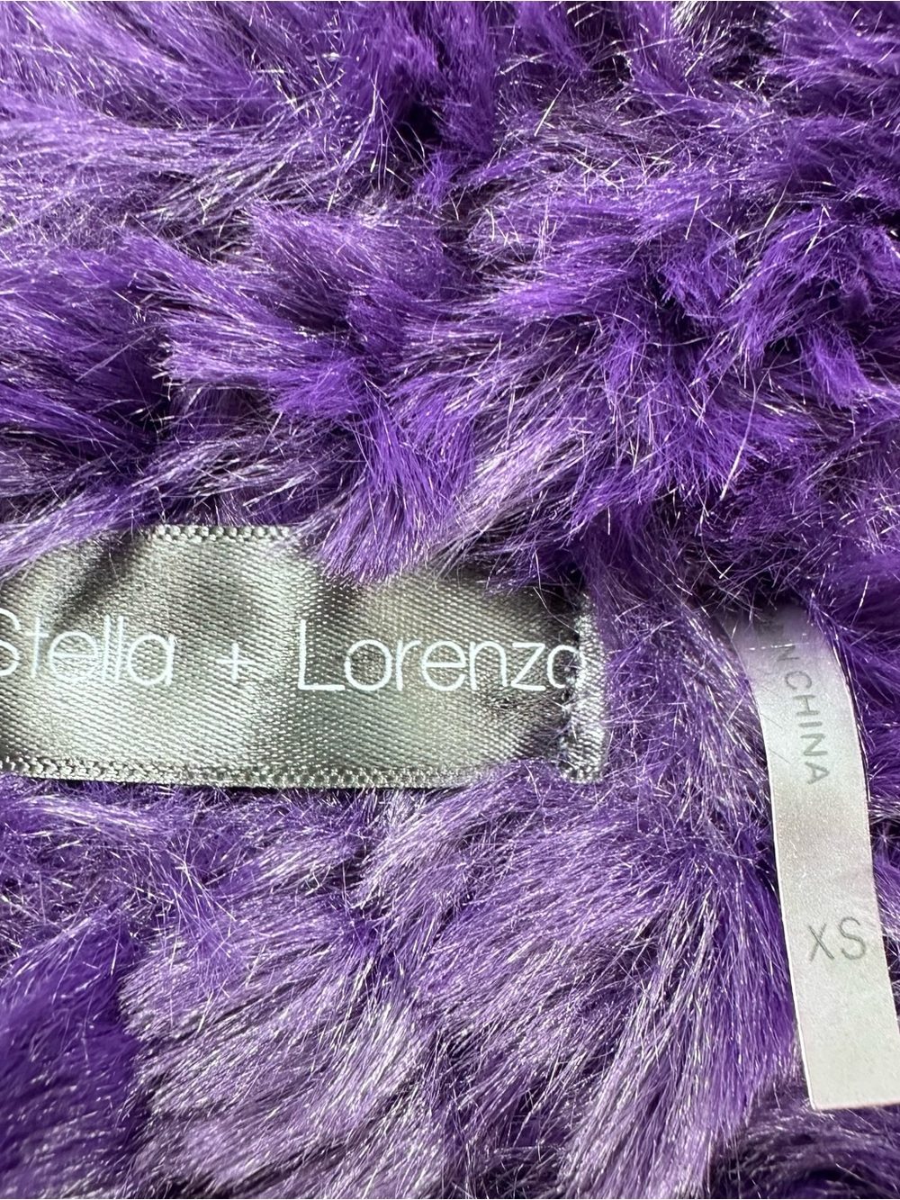 Stella + Lorenzo Plush Deep Purple Faux Fur Vest - Picture 3 of 8